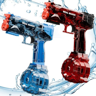 2P Strongest Electric Water Pistol with 400 Ammos,Transparent Automatic Squirt Guns High Powered IP67 Waterproof, Bodinator Classic Water Gun Summer Pool Toys for Kid/Aldult