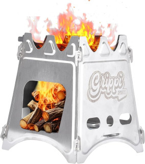 Grippi Camping Fire Stove - Camp Cook Stove - Wood Burning Stove - Survival Stove Portable Kit - Compact, Durable, Camp Stoves - Lightweight Outdoor Camping Stove