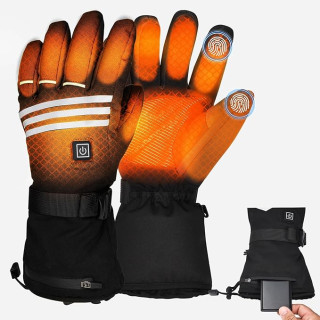 Heated Gloves for Men Women, Rechargeable 5000mAh Windproof Battery Electric Gloves Camping Hand Warmers, Touchscreen for Motorcycle Outdoor Skiing Cycling Hiking Working