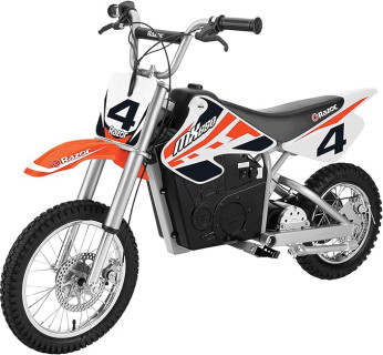 Razor MX650 Dirt Rocket Electric Motocross Bike, 17 Mph, 40 Min Run Time, Ages 16+, Orange