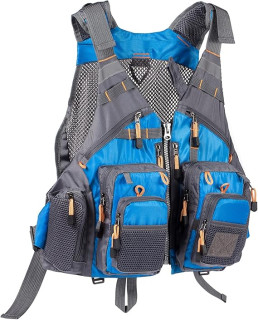 BASSDASH Strap Fishing Vest Adjustable for Men and Women, for Fly Bass Fishing and Outdoor Activities