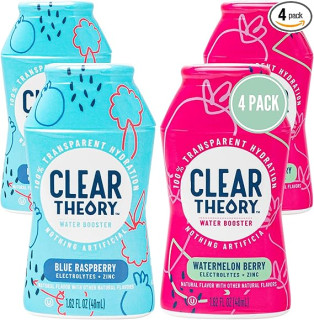 Water Flavoring Drops with Electrolytes, Water Enhancer Liquid Flavored Water Drink Mix, Hydration for Kids, Vegan, Gluten Free, Low Calorie (Blue Raspberry & Watermelon Berry)