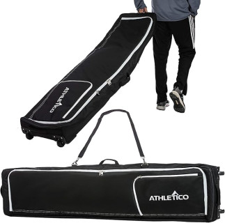 Athletico Rolling Double Ski Bag - Padded Ski Bag With Wheels for Air Travel