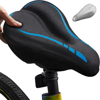Bike Seat Cushion - Gel Padded Bike Seat Cover for Men Women Comfort, Adjustable Velcro Secure Bicycle Seat Cushion Compatible with Peloton, Indoor & Outdoor Bicycle Seat(11