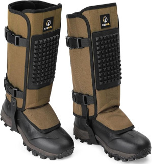Kalkal Snake Gaiters, 1200D Waterproof Snake Chaps Snake Gaiters for Men Women, Adjustable Snake Bite Protection Snake Guards for Legs Men, Snake Proof Gaiters for Hiking