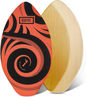 BPS New Zealand ‘Koru’ Skimboard with Colored EVA Grip Pad and High Gloss Clear Coat Wooden Skim Boards for Kids and Adults | Choose from 3 Sizes and Traction Pad Color