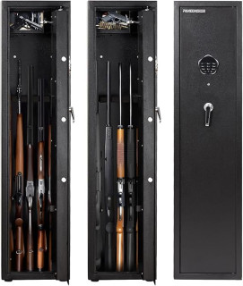 Towallmark Gun Safe, Gun safes for Home Rifle and Pistols, Quick Access Rifles Shotguns Gun Cabinets,5-6 Rifle Safe, with Removable Gun Racks and Pistol Lock Box, Removable Storage Shelf