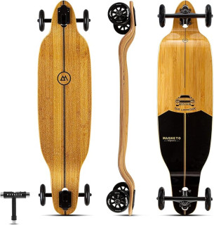 Magneto Longboards Bamboo Longboards for Cruising, Carving, Free-Style, Downhill and Dancing (Bamboo Drop & Fiberglass Through Longboard)