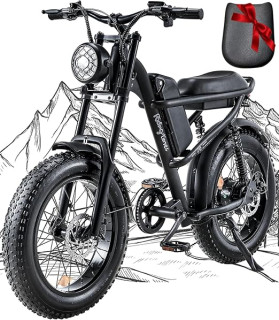 Riding'times 1500W Electric Bike for Adults Full Suspension, Long Seat Dirt Bike with 20