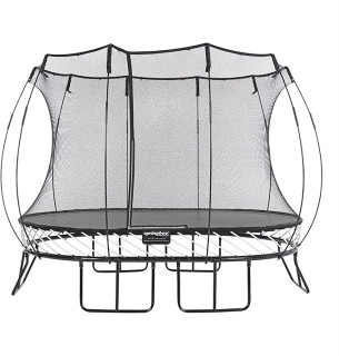 Springfree Outdoor Compact Oval Trampoline with FlexiNet Enclosure and Soft Edge Jumping Mat