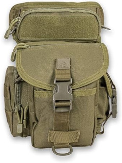 Voyager Leg Bag Strong Weather Proof Cardura Outer Shell | For Hunting or Hiking | Adjustable Waist & Drop Leg Strap | Olive Green