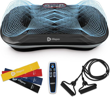 Lifepro Waver Vibration Plate Exercise Machine – High-Intensity Vibration for Muscle Activation, Full-Body Workout Vibrating Platform with Loop Bands, Fitness Equipment for Strength Toning & Fat Loss