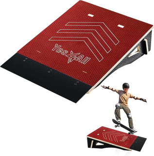 Yes4All Single-Piece Skateboard Ramp, Bike Ramp, Skate Ramp - Design for Beginners, More Durable, Safe, Capacity 220Lbs