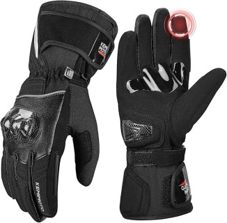 KEMIMOTO Motorcycle Gloves for Men Women Rainproof Riding Gloves with Touchscreen Waterproof Warm Anti-Slip Motorcycle Gloves for ATV Snowmobile Skiing Riding
