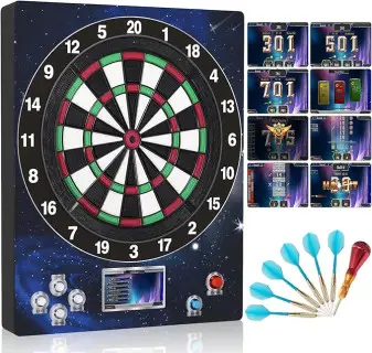 Mini1 Electronic Dart Board Set Soft Tip Wall-Mount Dartboard Machine with Digital Scoreboard for Adults Party Bar Club,7