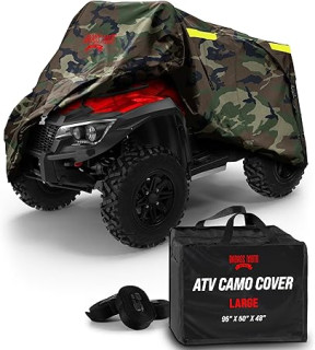 Badass Moto ATV Covers - Waterproof Heavy Duty, 4 Wheeler Quad Cover - Rip-Resistant, Night-Reflective - Camo Large 95