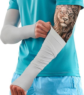 KEMFORD Tattoo Cover Up Sleeves – 1 Pair of Lightweight UV Arm Sleeves for Men & Women – Breathable Fabric for Work, Healing Tattoos, and Sun Protection