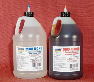 MAX Bond Low Viscosity Marine Grade Epoxy Resin 2 Gallon Kit for Fiberglass Lay Up, Boat Building, Deck Repair, Wood Rot Repair, Reinforcing, Stabilizing, Bonds to Metal Wood FRP Hulls