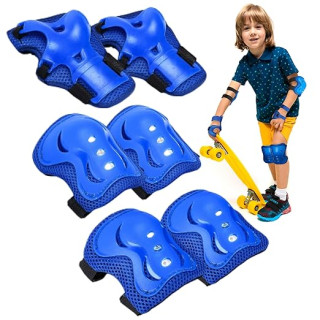 banana bike Rollerblade Pads for Kids - Knee Pads, Elbow Pads, Wrist Guards - Knee Pads for Kids - Protective Gear for Outdoor Activities (Medium, Blue)