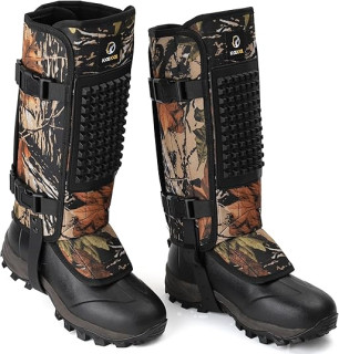 Kalkal Snake Gaiters, 1200D Waterproof Snake Chaps Snake Gaiters for Men Women, Adjustable Snake Bite Protection Snake Guards for Legs Men, Snake Proof Gaiters for Hiking Hunting