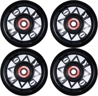 Rollerex YOLO Longboard Wheels (70 mm) (76A) (4-Pack with Bearings, Spacers and Washers)