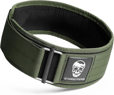 Gymreapers Quick Locking Weightlifting Belt for Bodybuilding, Powerlifting, Cross Training - 4 Inch Neoprene with Metal Buckle - Adjustable Olympic Lifting Back Support