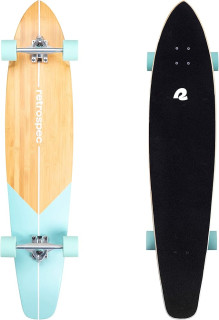Retrospec Zed Cruiser & Pintail Longboard Skateboard Complete - Bamboo & Canadian Maple Wood Cruiser w/Reverse Kingpin Trucks for Commuting, Carving & Downhill Riding