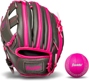 Franklin Sports Kids Baseball Gloves - RTP Youth Teeball Glove + Ball Set - Boys + Girls Teeball Mitt Set - Kids + Toddlers - 9.5
