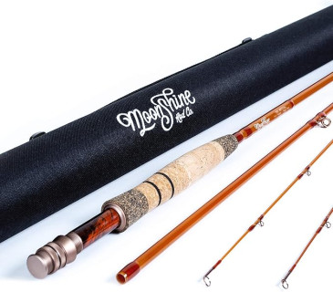 Moonshine Rod Co. Fly Fishing Rod with Carrying Case and Extra Rod Tip Section, Slow-Medium-Fast Action
