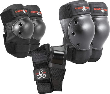 Triple Eight Saver Series 3-Pack Pad Set– Ideal for Skateboarding, in-line Skating, Roller Skating, and Biking