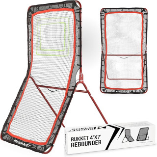 Rukket 4x7ft Lacrosse Rebounder for Backyard, Multiple Angle LAX Bounce Back Net, Practice Passing, Shooting, Fielding