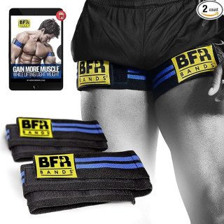 Blood Flow Restriction Bands - 2 Pack for Legs, Booty & Glutes, 3-Inch Wide Straps - DoubleWrap Occlusion Bands for Gym & Weight Lifting to Increase Muscle Mass in Women & Men