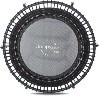 JumpSport Indoor Heavy Duty Lightweight 44 Inch Folding Fitness Trampoline with Arched Legs and 7 Adjustable Tension