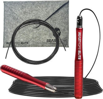 Beast Gear Jump Rope for Men and Women - Built for Speed, Premium Aluminium Jumping Rope for Advance Fitness - Boxing, MMA, HIIT, Strength Training & Double Unders