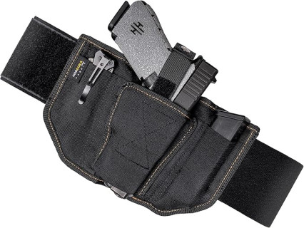 VNSH Airsoft Gun Holster - The Ultimate Belly Band Holster for Men & Women | Comfortable Concealed Carry Belt | Fits 99% of Handguns | Ambidextrous Design with Built-in Magazine Pouches