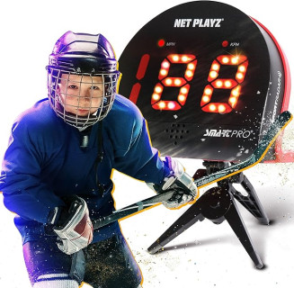 NetPlayz Hockey Radar Gifts Training Aids - Speed Guns Speed Sensor, Hands-Free Radar Guns | Ice Hockey Field Hockey Street Roller Hockey, High-Tech Gadget & Gear, Black (NIS022132030)