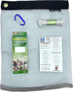 The Ultralight Camping Bundle- Rodent Proof Dry Bag for Backpacking - Bear Bag Food Storage for Camping with Coghlans Odor Proof & Waterproof Bag, Survival Utility Rope and Carabiner (Large)