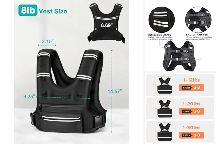 Detailed view of Best Adjustable Straps Weighted Vests