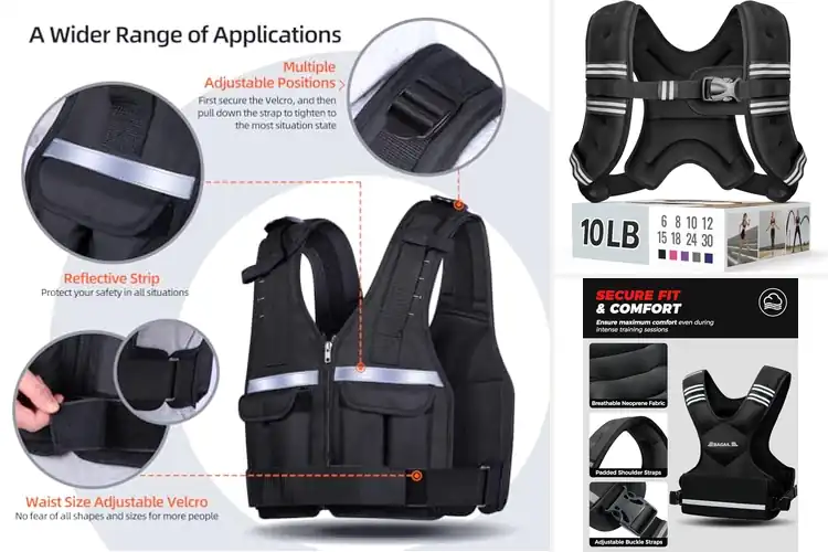 Detailed view of 10 Best Adjustable Weighted Vest For All Sizes Add Strength