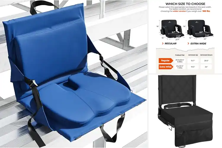 Detailed view of 10 Best Back Support Stadium Chairs for All-Day Comfort