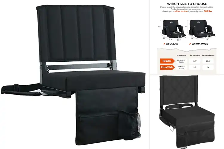 Detailed view of 10 Best Cushioned Stadium Chairs for Game Day Comfort