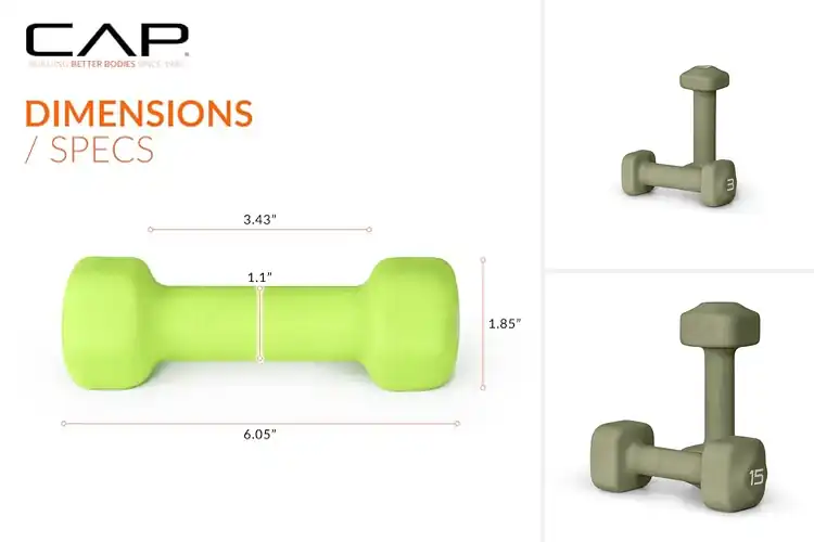 Detailed view of Best Green Neoprene Dumbbells For Visibility