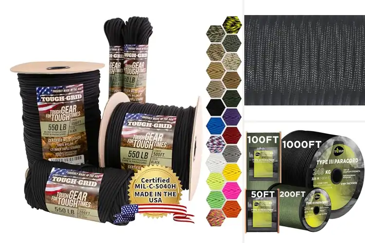 Detailed view of Best Mil-Spec Paracord Type III