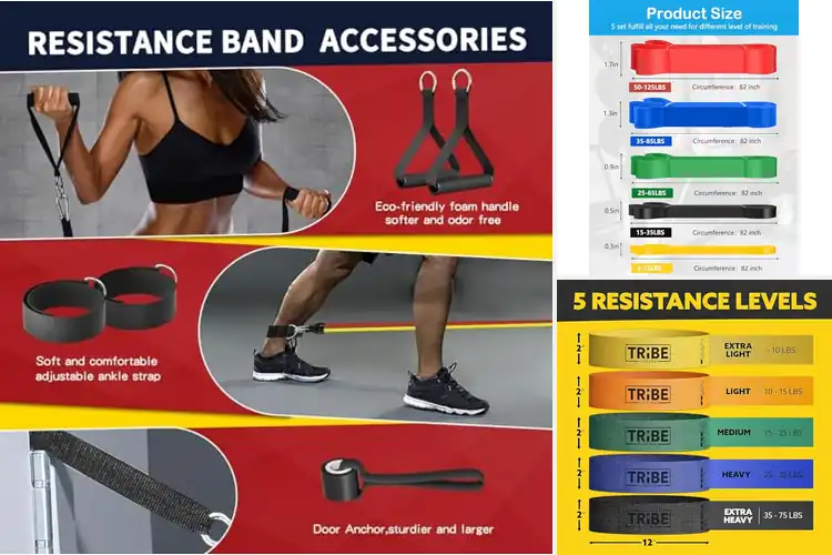 Detailed view of 10 Best Quality Exercise Bands Set