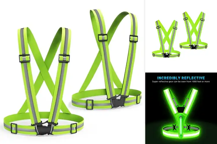 Detailed view of Best Reflective Strips Running Vest For Visibility