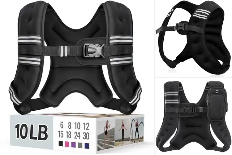 Detailed view of Best Weighted Vests with Reflective Stripes