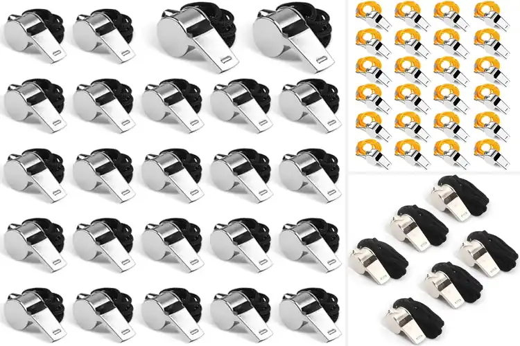 Detailed view of Best Whistles with Lanyards