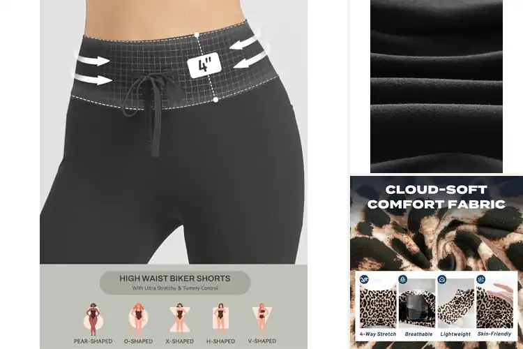 Detailed view of 10 Best Yoga Biker Shorts for All-Day Comfort