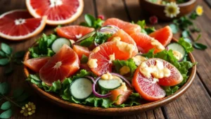 Grapefruit Salad With Thai Curried Coconut Dressing Recipe Photo