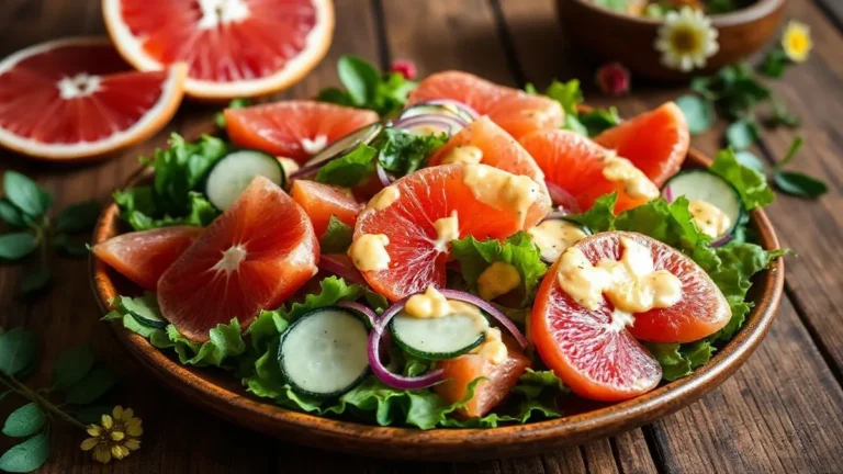 Grapefruit Salad With Thai Curried Coconut Dressing Recipe Photo